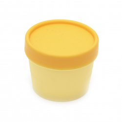 Plastic Cylindrical Box with Screw Cap, 70x54 mm, Yellow