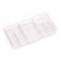 Plastic Storage Box: 21x10.9x3.5 cm with 12 Compartments