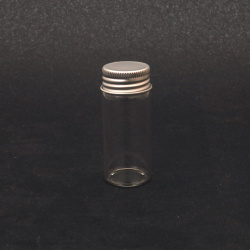 Decorative Glass Jar with Metal Cap / 30x70 mm, 30 ml