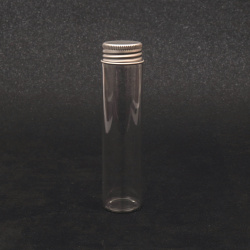 Glass Bottle with Metal Cap for Storage and Decoration / 30x120 mm, 60 ml