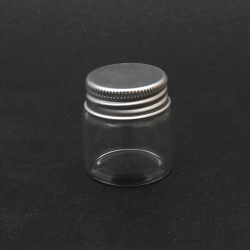 Small Glass Jar with Screw Metal Cap / 37x40, 25 ml