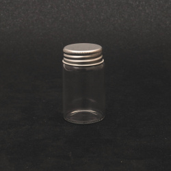 Borcan sticla 37x60 mm capac metalic 40 ml