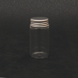 Glass Jar with Metal Cap for Storage and Decoration / 37x70 mm / 50 ml