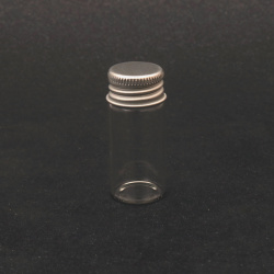 Small Glass Jar with Metal Screw Cap / 22x50 mm, 10 ml
