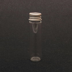 Glass Bottle with Metal Cap for Art and Craft Projects / 22x80 mm, 20 ml
