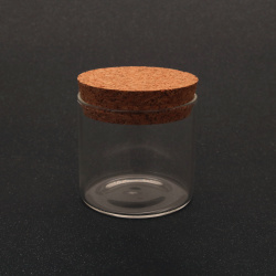 Storage Glass Jar with Cork Stopper / 65x60 mm, 170 ml