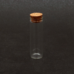 Mini Glass Bottle with Cork Stopper / 22x70 mm, 15 ml