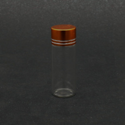 Glass Jar with Metal Golden Cap with Sealant / 22x60 mm, 12 ml