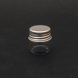 Mini Glass Jar with Metal Cap / 30x30 mm, 10 ml