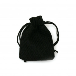 Burlap Drawstring Gift Bag / 7x9 cm / Black