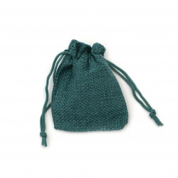 Burlap Drawstring Gift Bag / 7x9 cm / Turquoise