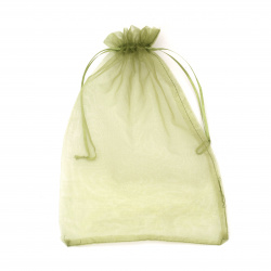 Organza Gift Bag with Drawstring / 20x30 cm / Green