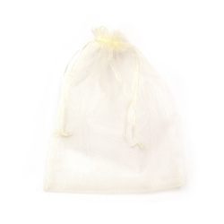 Jewelry Gift Bag Made of Organza / 17x23 cm / Champagne