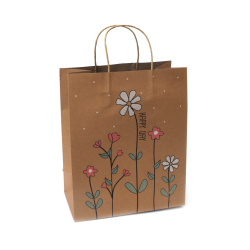 Pungă cadou din carton kraft 26x32x13,5 cm cu imprimeu colorat Colorful mood