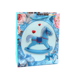 Pungă cadou carton 26x32x10 cm Bebeluș 3D