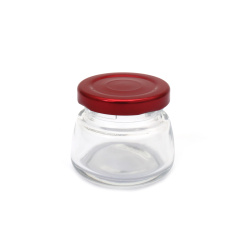 Glass Jar 58x50 Mm Red Metal Lid 50 Ml