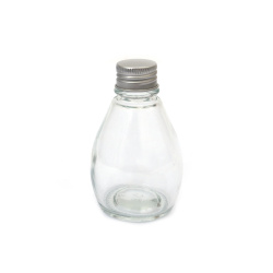 Transparent Glass Bottle With Metal Cap 57x90 Mm 50Ml