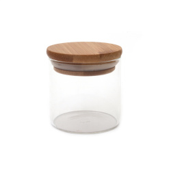 Glass Jar With Wooden Stopper And Seal 65x60 Mm