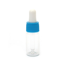 Glass Bottle 22x50 Mm With Dropper, Blue Plastic Cap