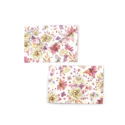 Mini Envelope with Flower Design 11x7.5 cm - 10 pieces