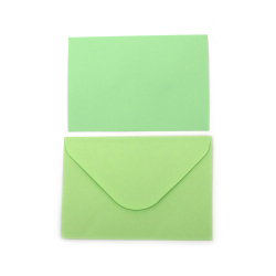 Envelope and Card Set 11x7.5 cm, Green - 10 pieces