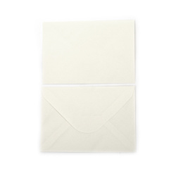 Envelope and Card Set 11x7.5 cm, White - 10 pieces