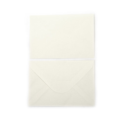Envelope and Card Set 16x11 cm,  White - 10 pieces