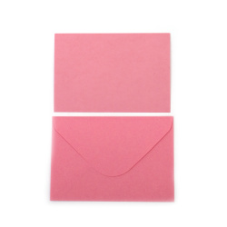 Envelope and Card Set 16x11 cm,  Pink - 10 pieces