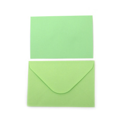 Envelope and Card Set 16x11 cm,  Green - 10 pieces