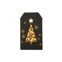 Cardboard Christmas Tags for Gifts / 45x75 mm - 6 pieces