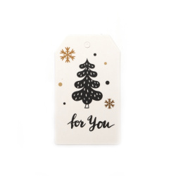 Cardboard Christmas Labels for Gifts / 45x75 mm - 6 pieces