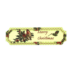 Christmas Tag Made of 240 g/m² Cardboard, 25/91 mm - 5 Pieces