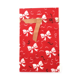 Plic cadou din material PE 12x18 cm cu panglică de satin, culoare roșie cu panglici