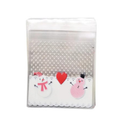 Pungi de celofan 10x13 cm culoarea zăpezii, transparente, cu adeziv - 100 bucăți