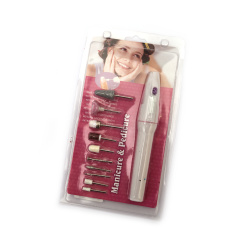 Set pentru pila electrica manichiura si pedichiura cu 10 atasamente sursa de alimentare AA1.5 V (baterie)