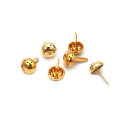 Metal Brads, 8x17 mm, for Decoration and Scrapbooking, Gold Color - 20 pieces