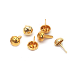 Metal Brads, 10x15 mm, for Decoration and Scrapbooking, Gold Color - 20 pieces