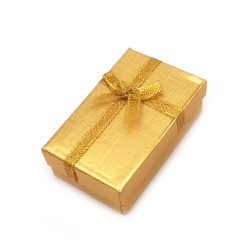 Jewelry Gift Box with Ribbon / 5x8 cm / Gold