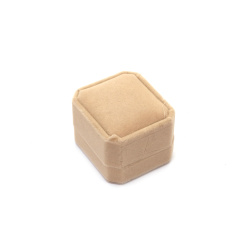 Velvet Jewelry Gift Box 5x5.5x4 cm, Color: Beige