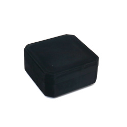 Velvet Jewelry Gift Box 9x9x4.5 cm, Color: Black