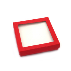 Jewelry Box 9x9x2.2 cm, Red