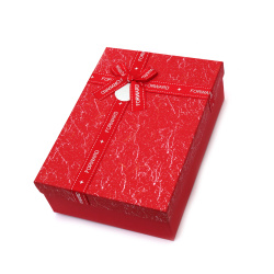 Cutie cadou cu panglică 23x17x7 cm culoare roșie