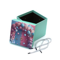 Cutie cadou 13x13x12,8 cm culoare turcoaz