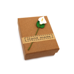 Kraft Cardboard Jewelry Gift Box, Hand made / 7x9 cm