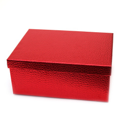 Κουτί δώρου 19x12x7,5 cm απομίμηση δέρματος χρώμα κόκκινο