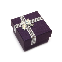 Cutie de bijuterii 50x50 mm culoare violet inchis