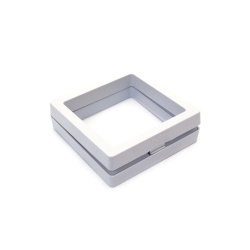 Plastic Box with Transparent Highly Elastic Film / 70x70x20 mm / White Color