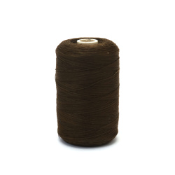 Mercerized Thread 100% Cotton,  20 Tex x 2, Dark Brown Color - 1000 meters