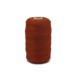Mercerized Thread 100% Cotton,  20 Tex x 2, Dark Orange Color - 1000 meters