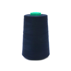 100% Polyester Thread, Dark Blue Color - 5000 meters